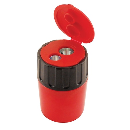 Eisen 2-Hole Steel Pencil Sharpener With Cover, Assorted Colors